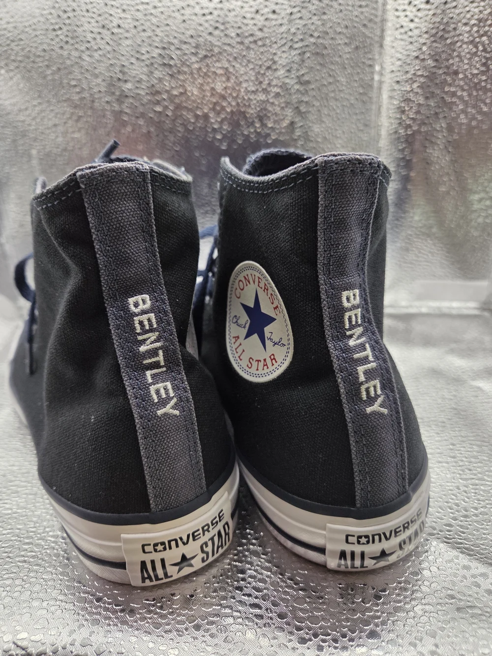 Men's High-Top Athletic Sneakers in Navy and White